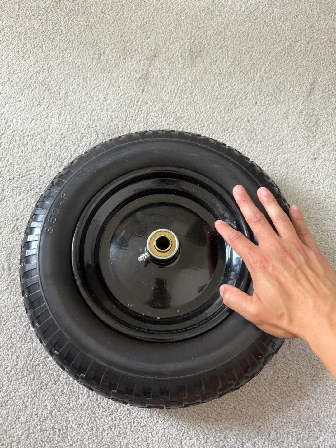 14.5”Heavy duty solid tire - wheelbarrow, trolly, lawn mover image indicator(6)