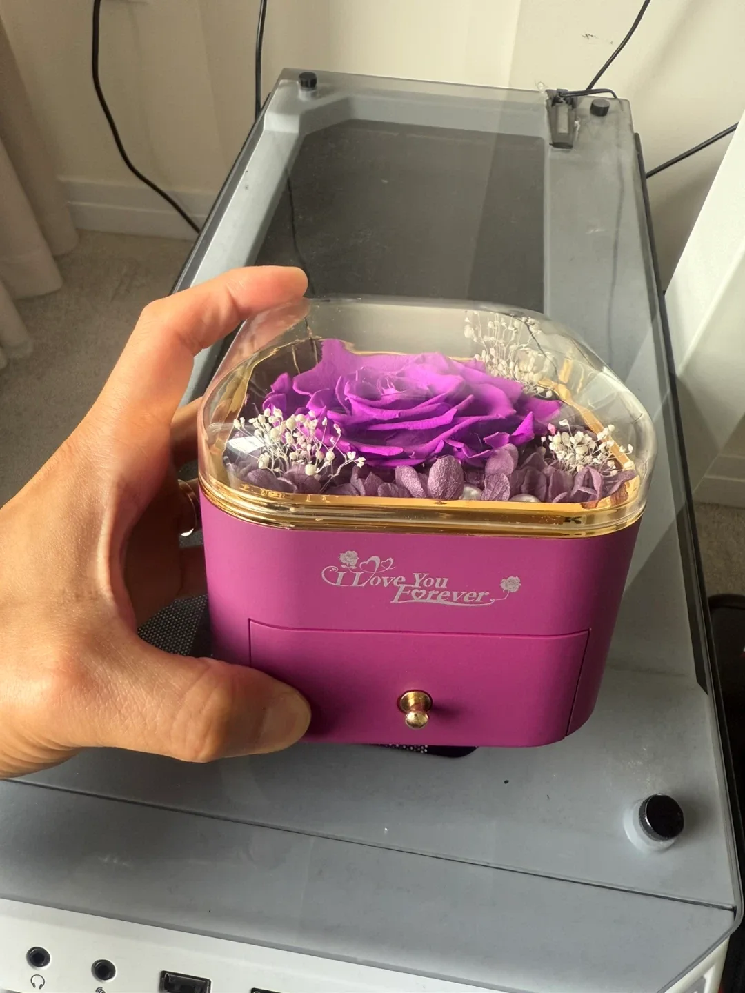 New! Gift Box Preserved Real Rose + Necklace + Letter + Gift Bag image indicator(6)