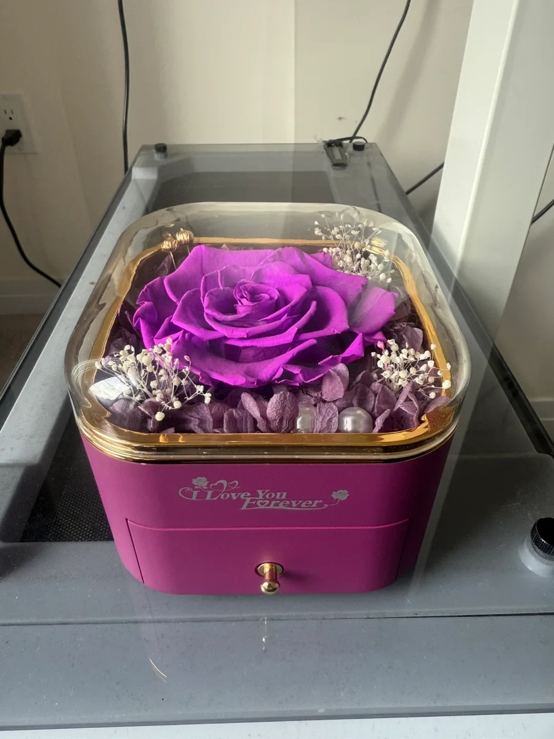 New! Gift Box Preserved Real Rose + Necklace + Letter + Gift Bag image indicator(2)