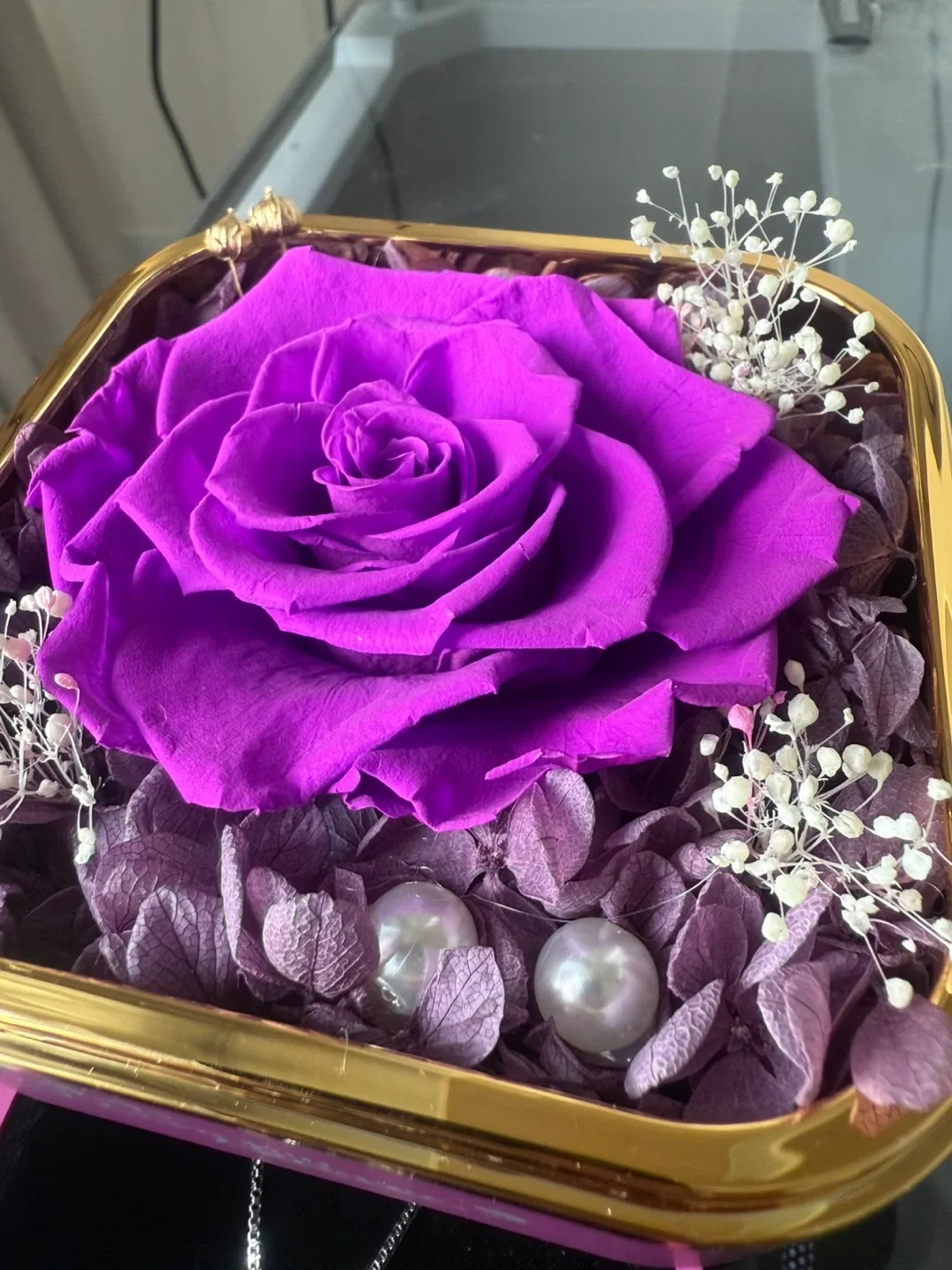 New! Gift Box Preserved Real Rose + Necklace + Letter + Gift Bag image indicator(4)