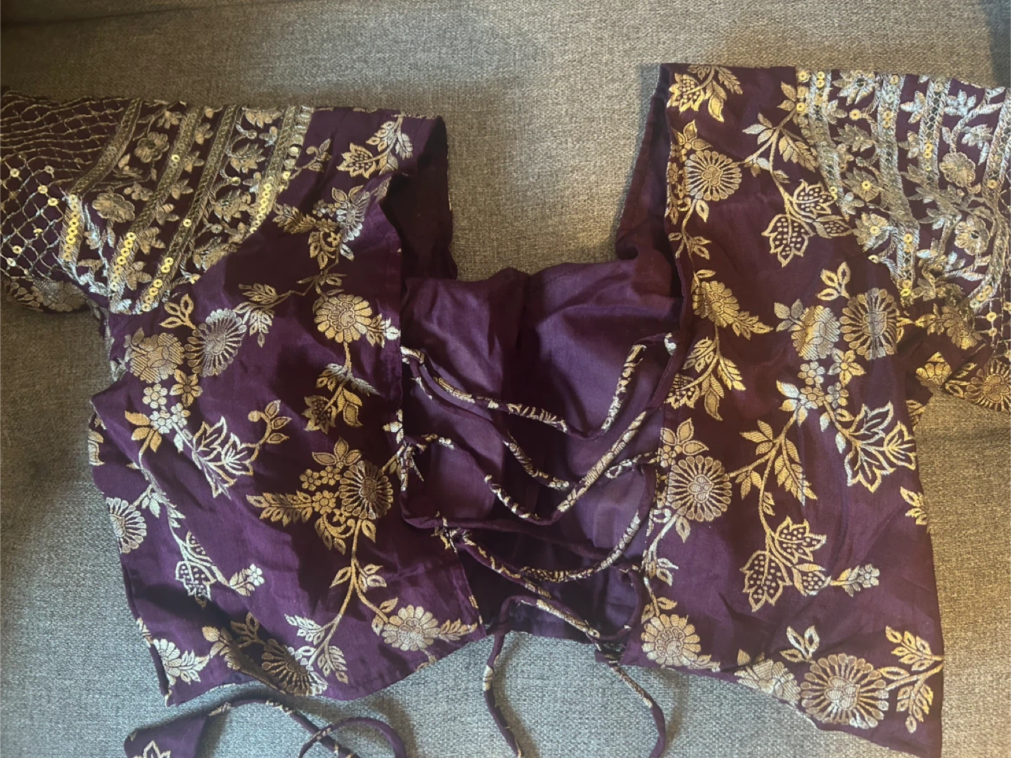 Wine Floral Lehenga Choli Set - photo 2