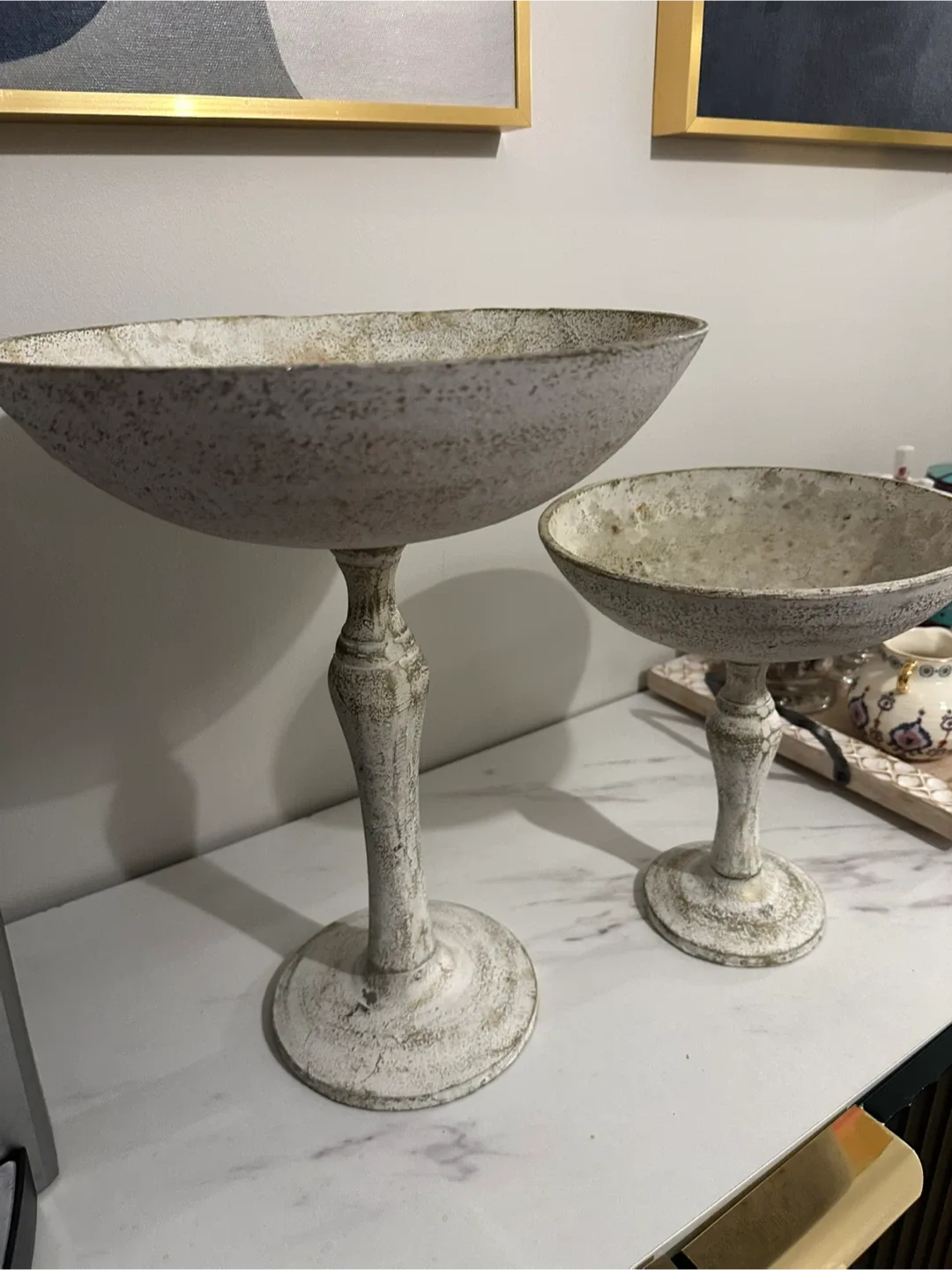 Decorative Metal Bowl Stands - Set of 2 thumbnail