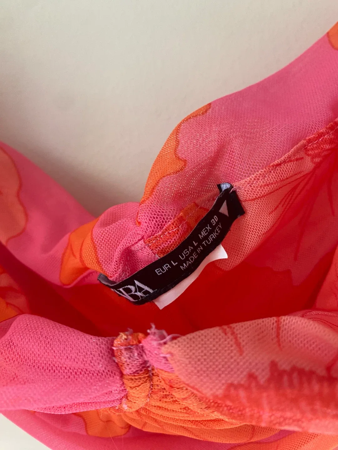 Zara Floral Print Mesh Top - Size L image indicator(2)