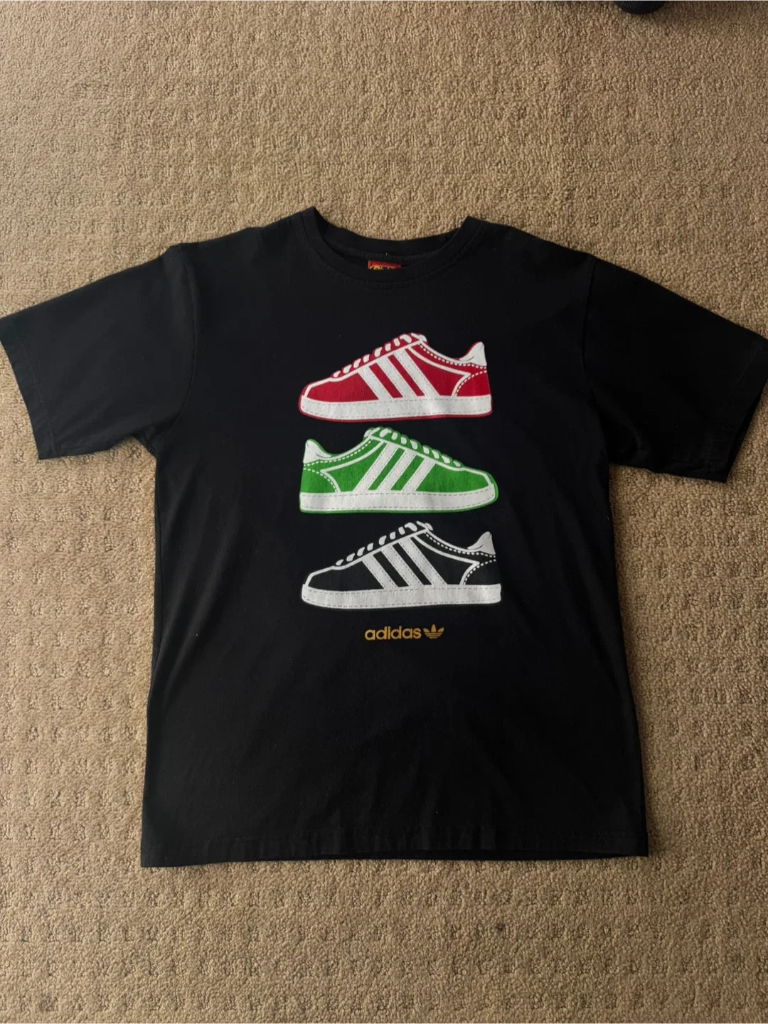 Adidas Black T-Shirt with Shoe Design thumbnail