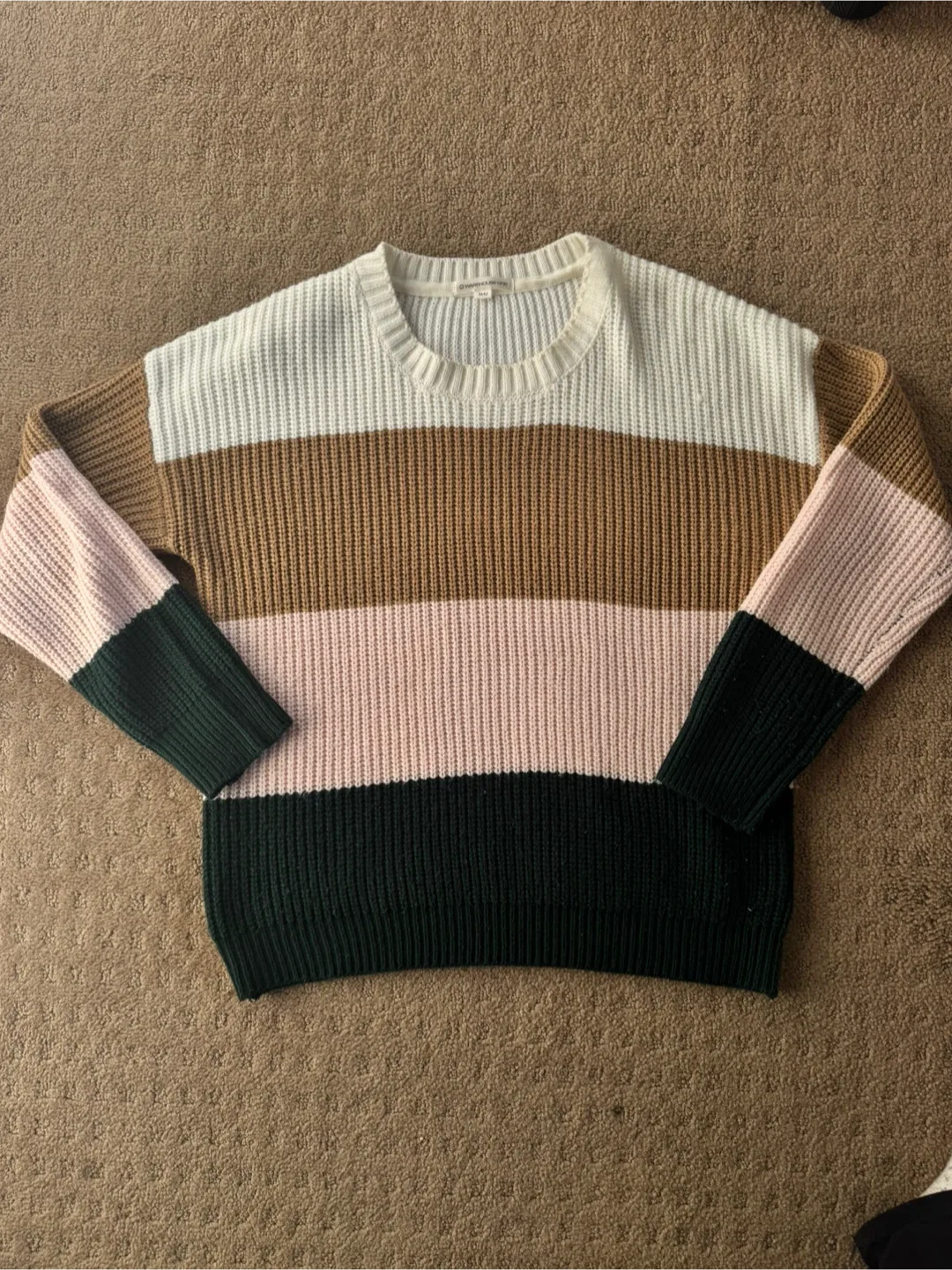 Wonderly Striped Crew Neck Sweater - Size M thumbnail
