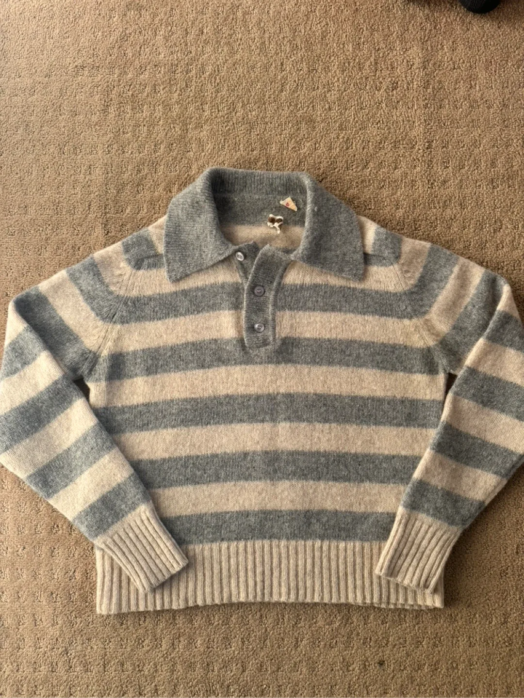 Striped Knit Polo Sweater thumbnail