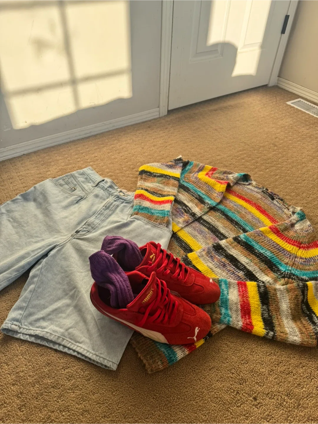 Noracora Size L Striped Knit Cardigan image indicator(3)