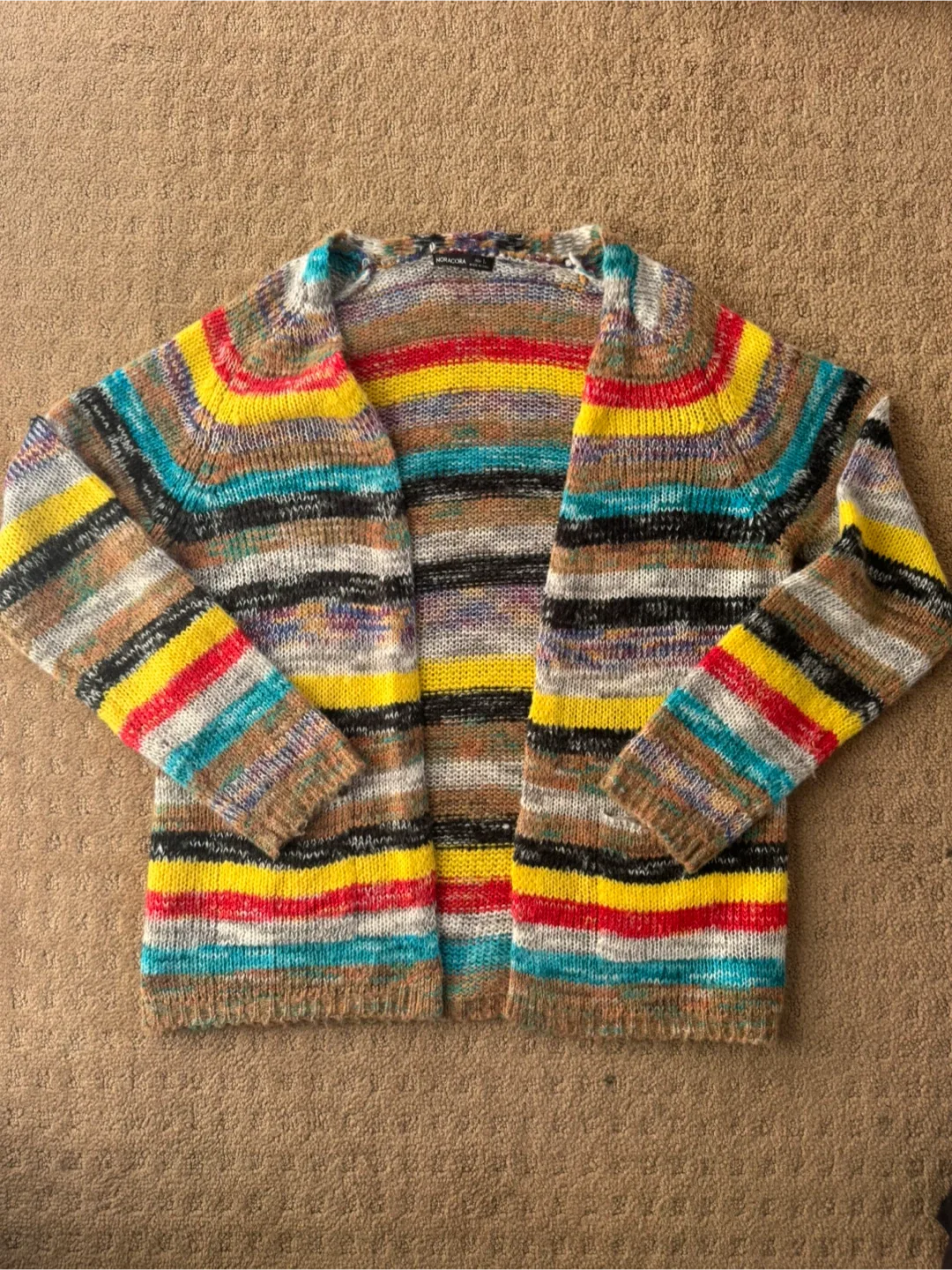 Noracora Size L Striped Knit Cardigan thumbnail