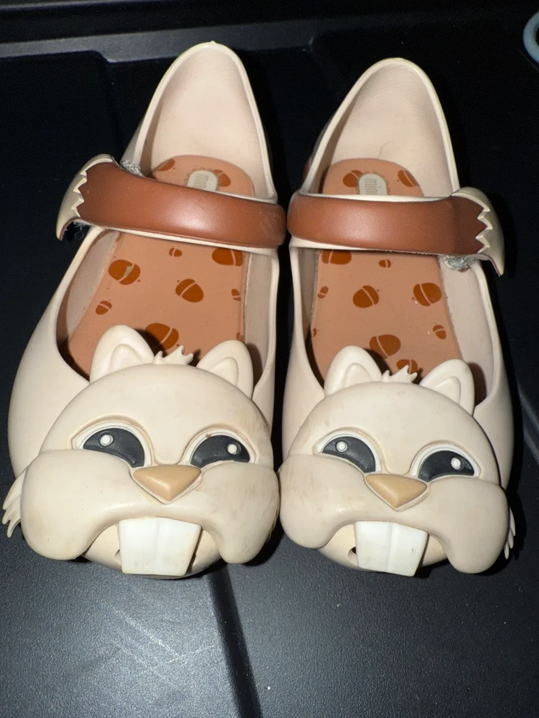Mini Melissa Girl's Cream & Brown Squirrel Shoes thumbnail