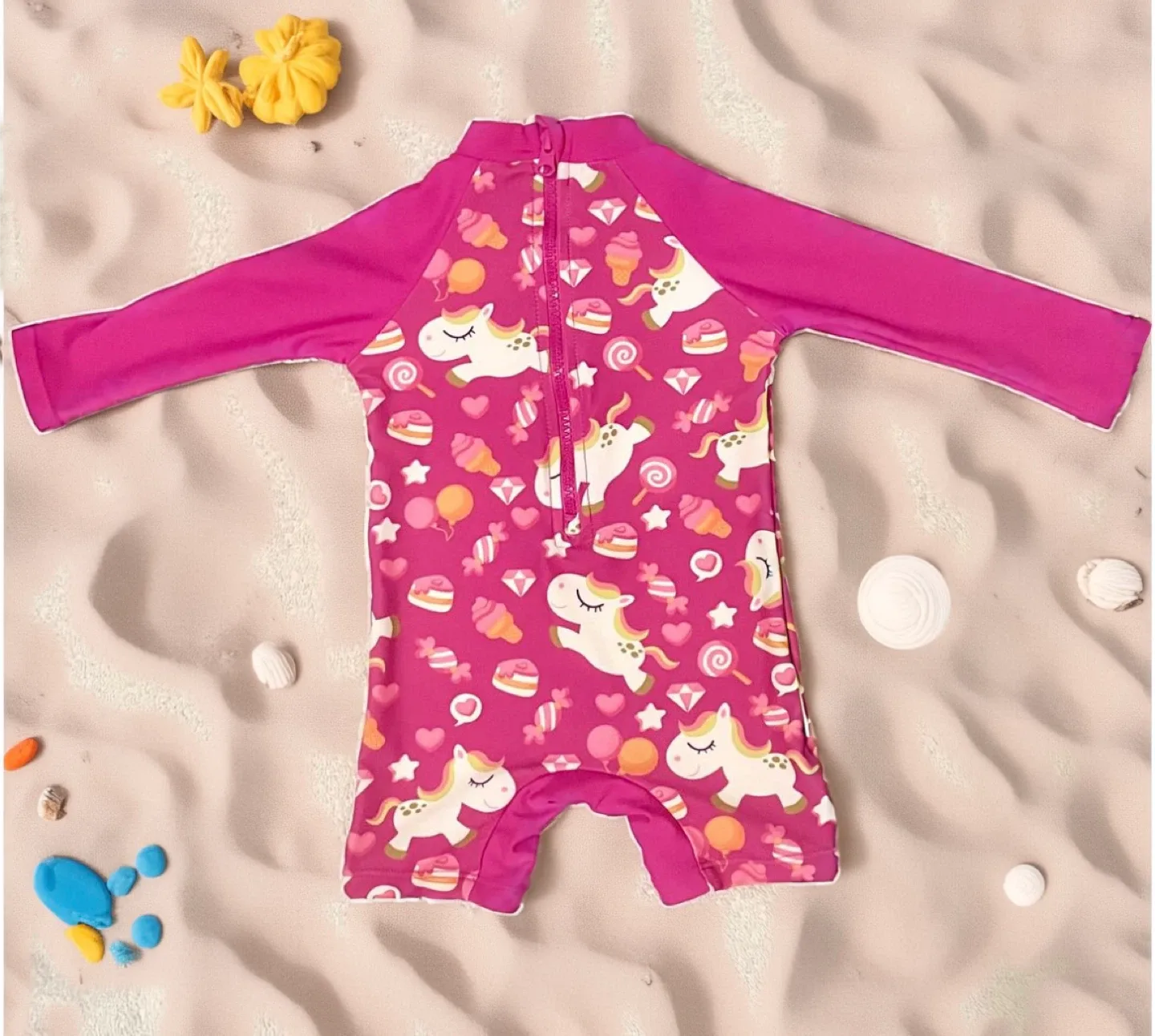 Pink Unicorn Baby Swimsuit thumbnail