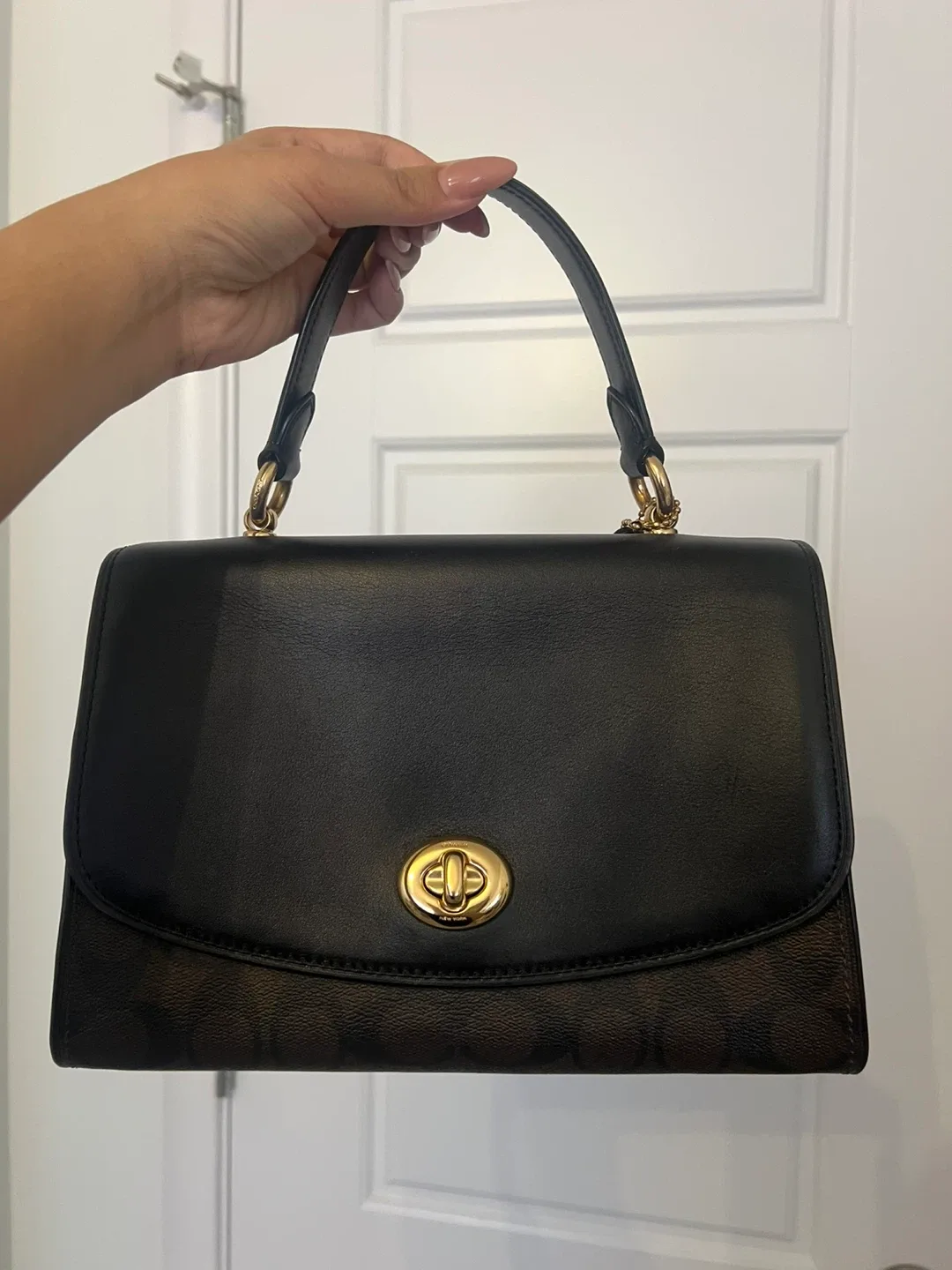 Coach Leather Satchel Black/Brown thumbnail