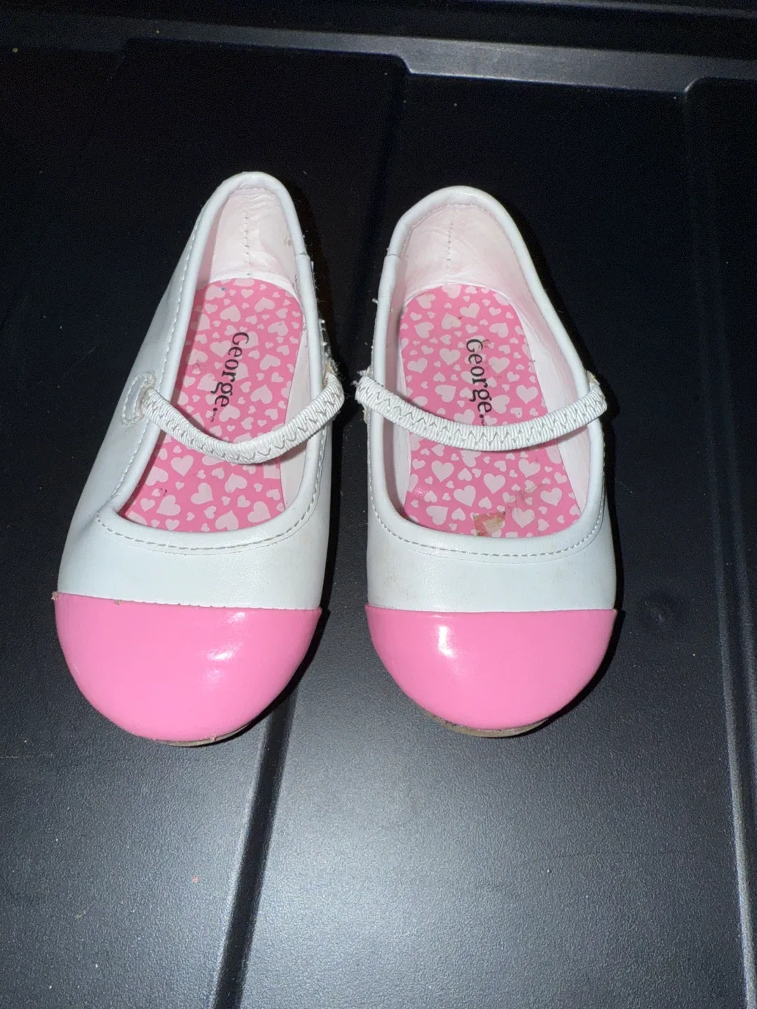 George Girl's White & Pink Ballet Flats thumbnail