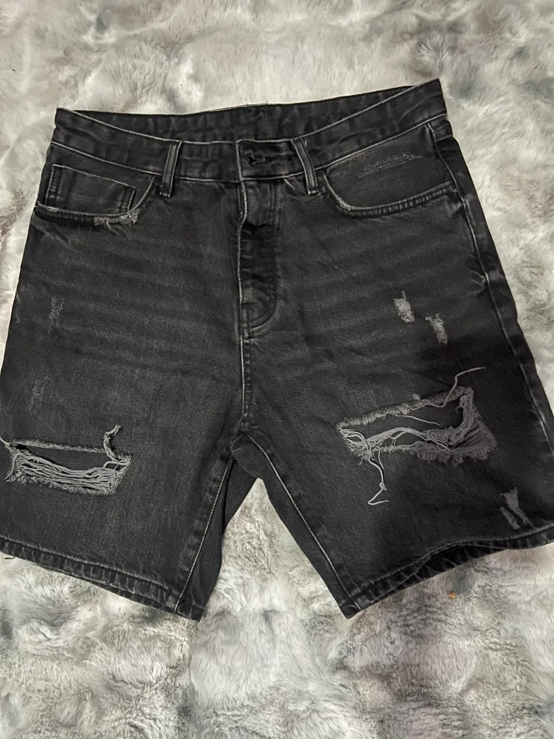 Zara Man Black Denim Shorts Size 32 thumbnail