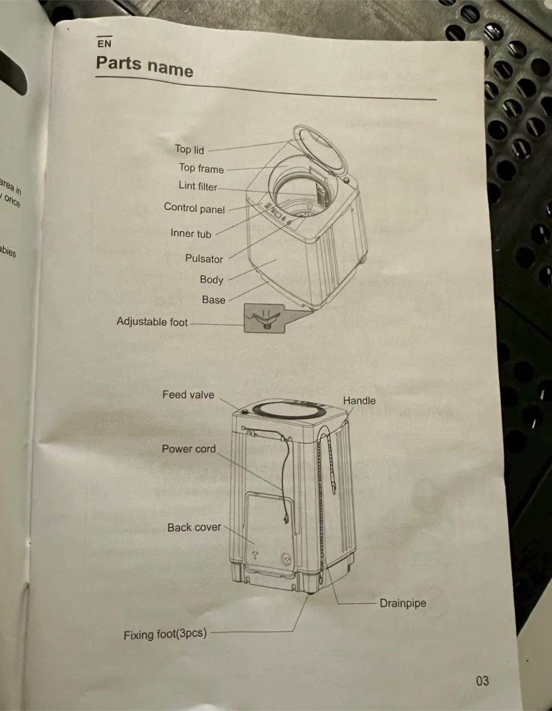 Costway Stand auto Washing Machine FP10393/FW35-1508 image indicator(3)