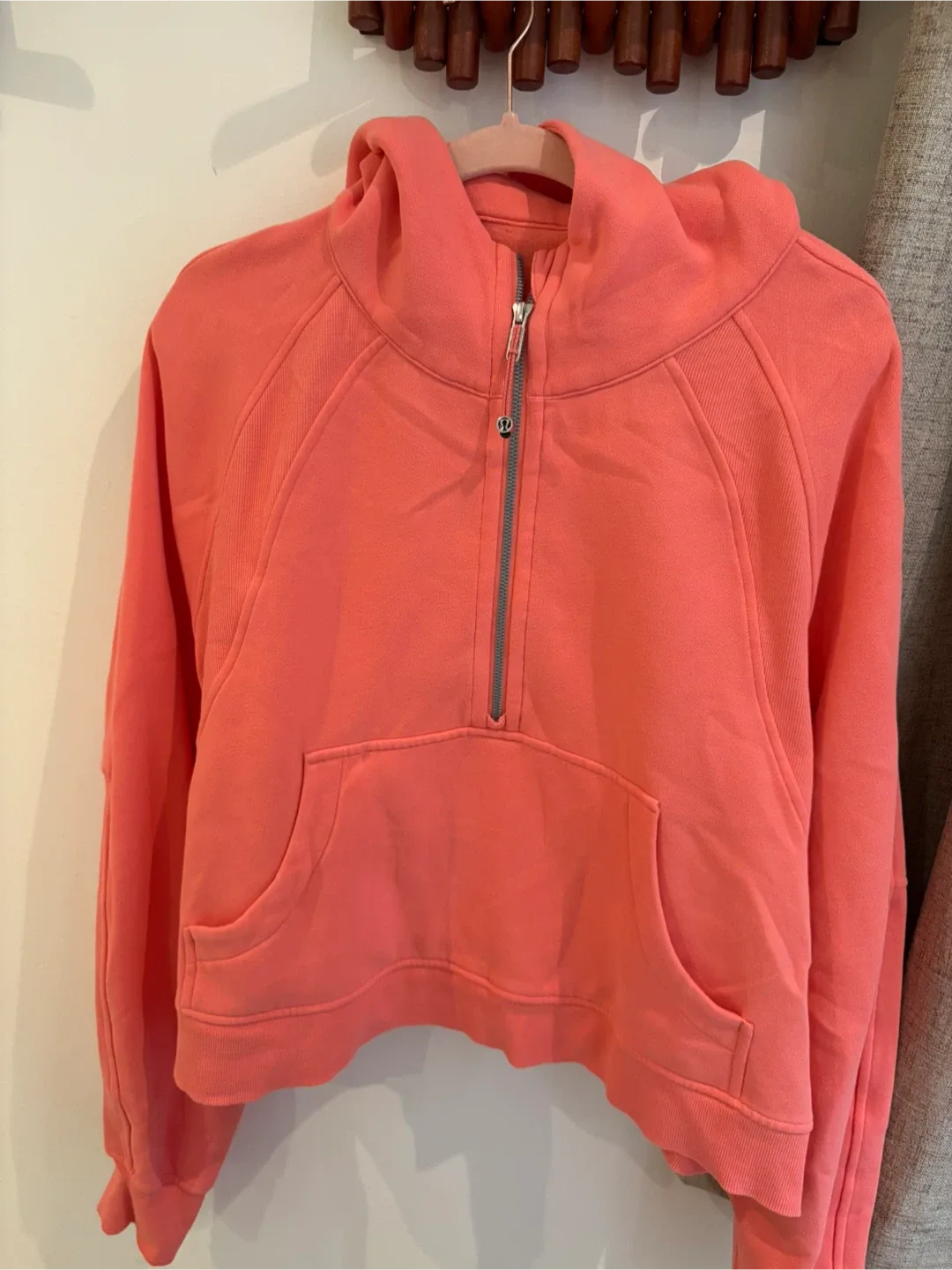 Lululemon Half Zip Hoodie - Coral XL thumbnail