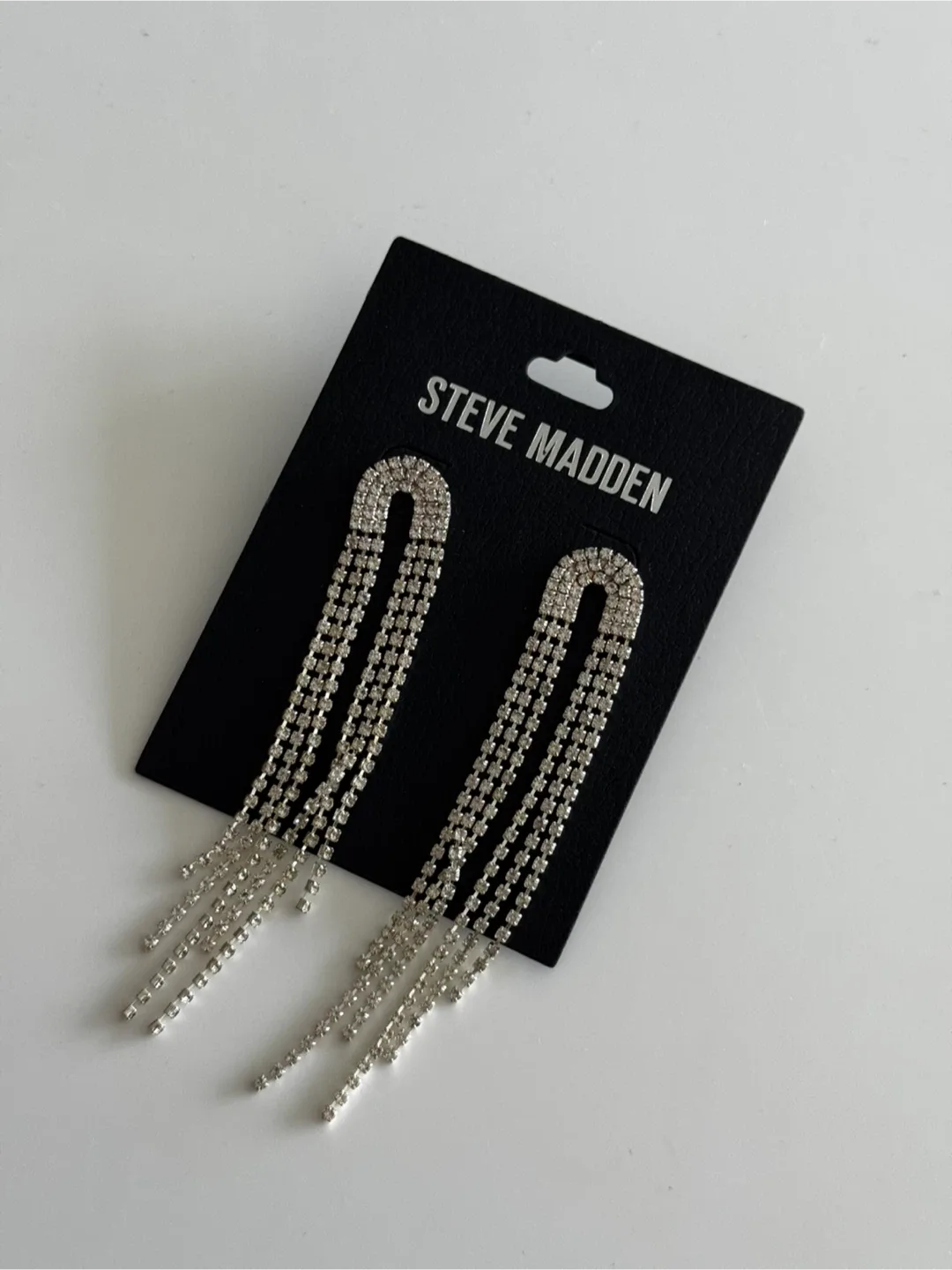 Steve Madden Rhinestone Dangle Earrings - New thumbnail