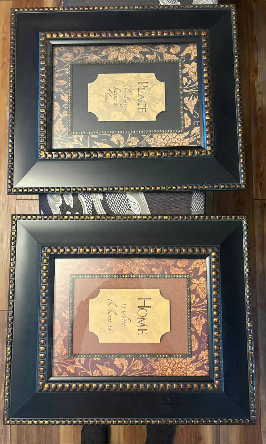 Home & Peace Wall Art - Set of 2