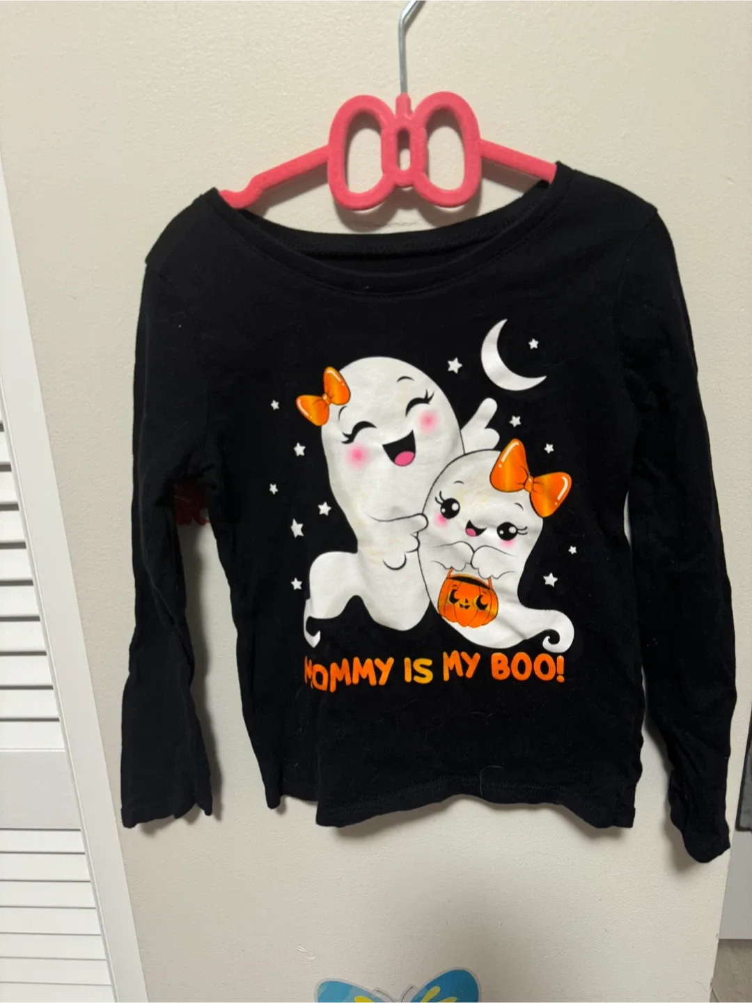 Girl's Black Ghost Long Sleeve Shirt thumbnail