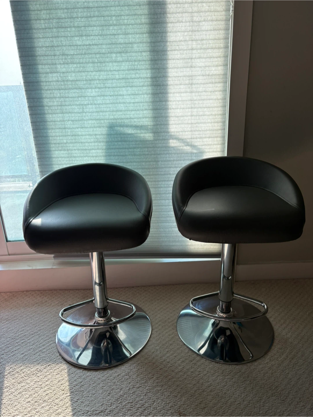 Set of Two Swivel Bar Stools