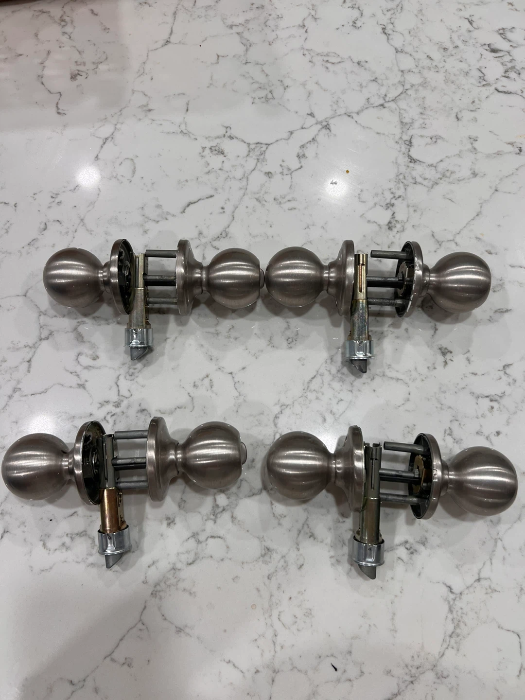Door Knobs & Hinges - Brushed Nickel & Brass