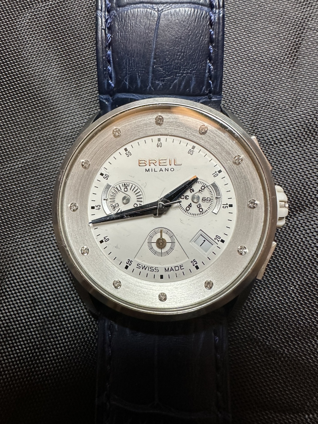 Breil Milano Watch with Blue Alligator Grain Strap