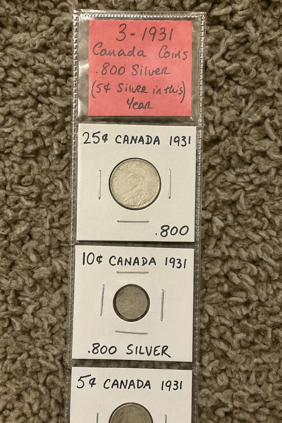 1931 Canada Coins - .800 Silver