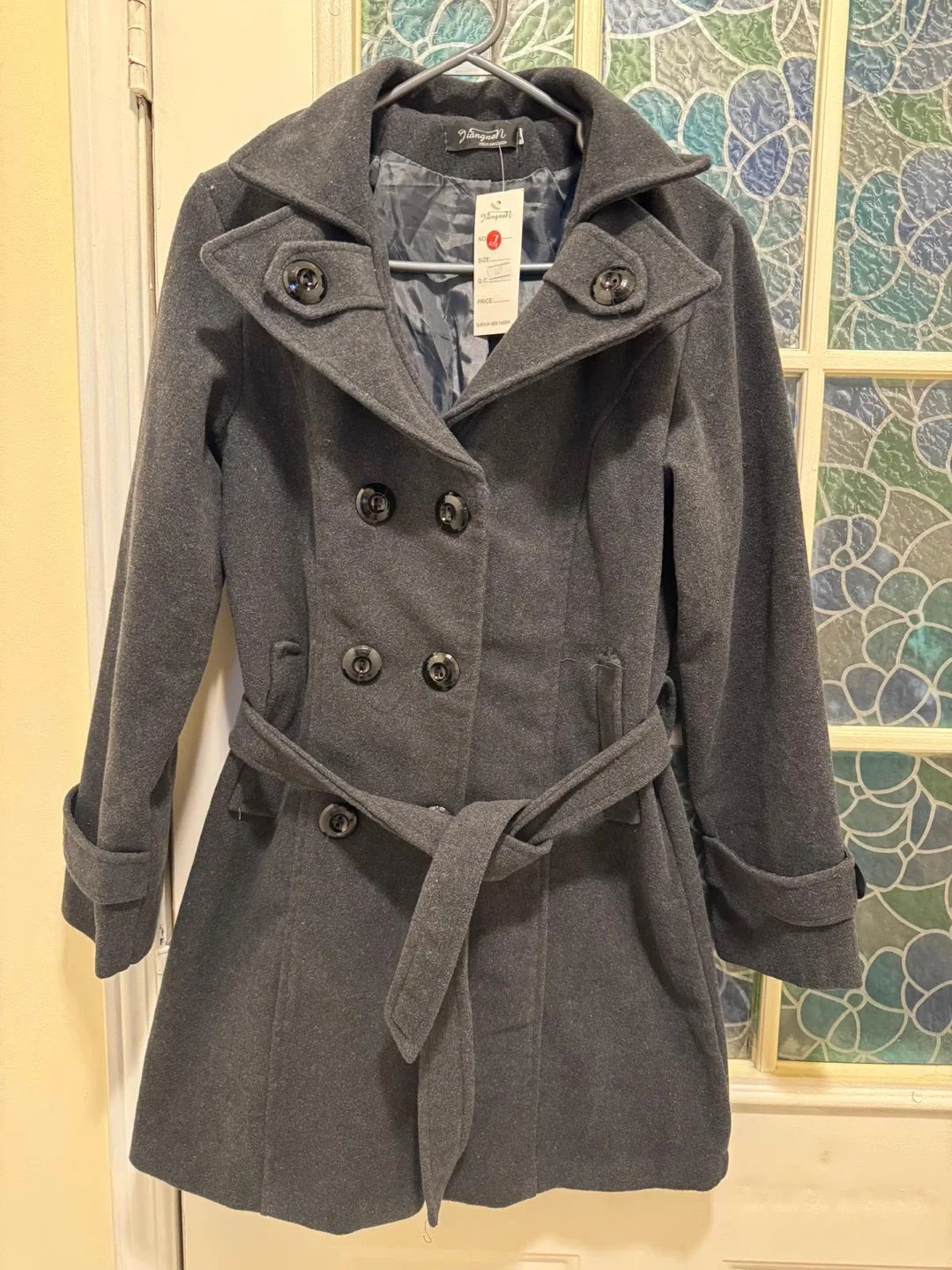 Brand New Jiangnan High Fashion Grey Coat - Size L thumbnail