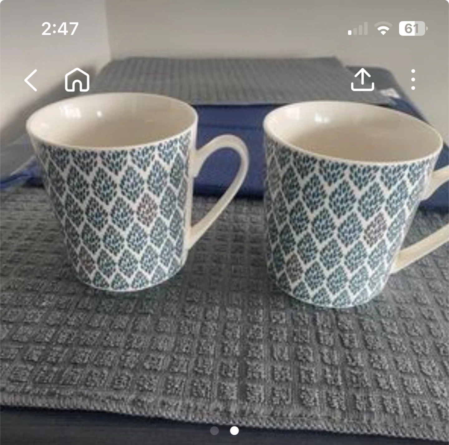 Patterned Ceramic Mugs - Set of 2