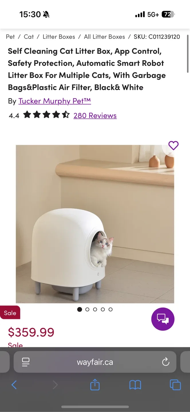 Tucker Murphy Pet Self Cleaning Cat Litter Box thumbnail