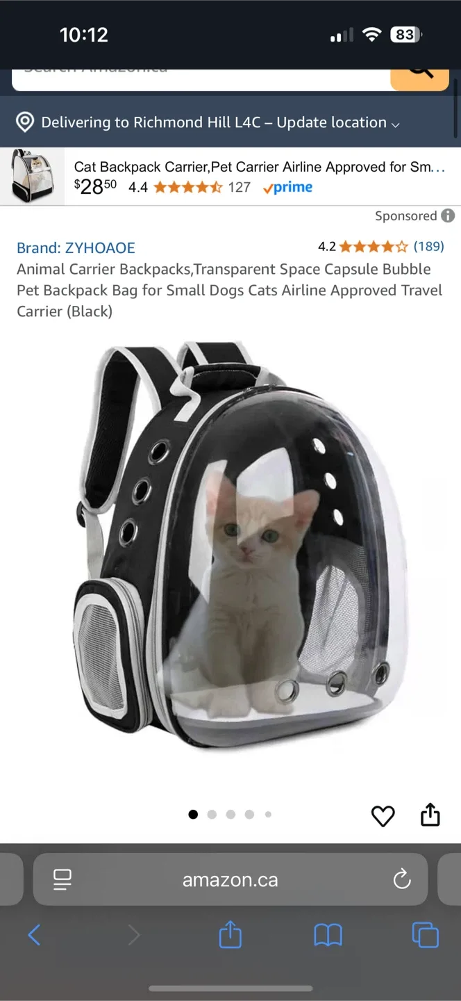 ZYHOAOE Cat Backpack Carrier - Airline Approved thumbnail