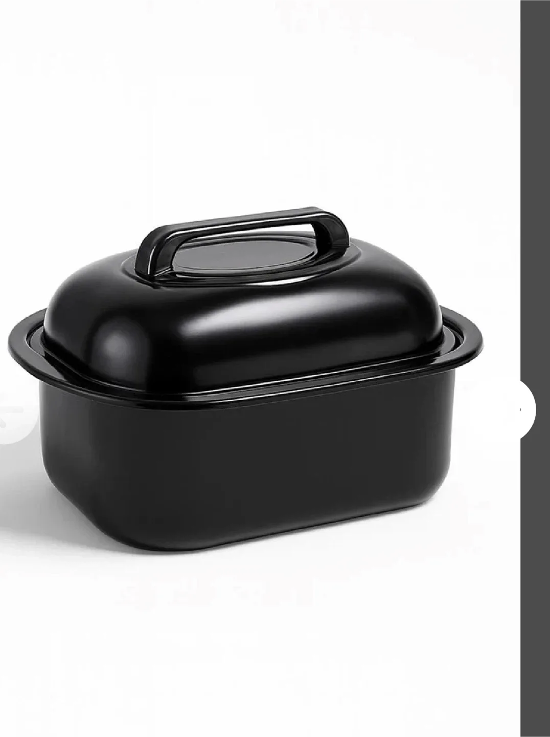 New Turkey Chicken Beef vegetables Roaster with Lid - Black thumbnail