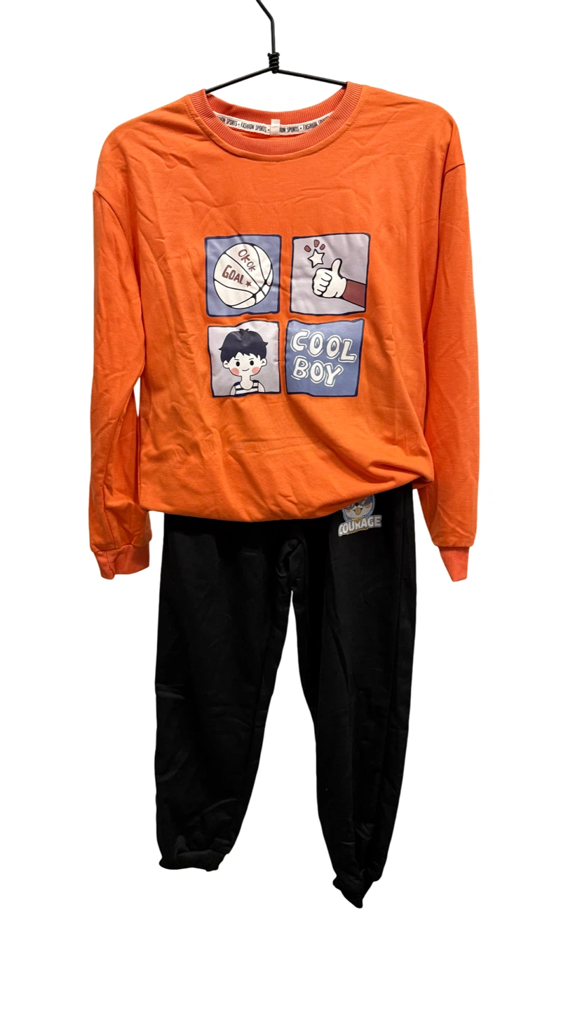Kids Orange & Black Autumn Set