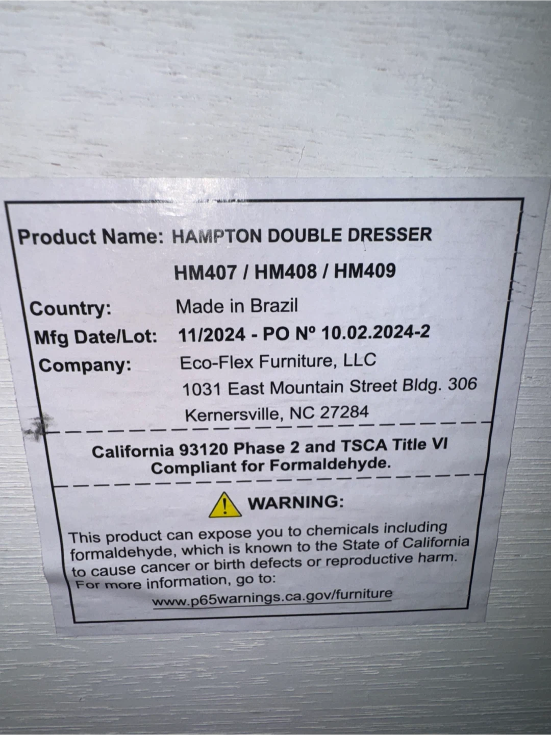 Free delivery Hampton Double Dresser - White - photo 3
