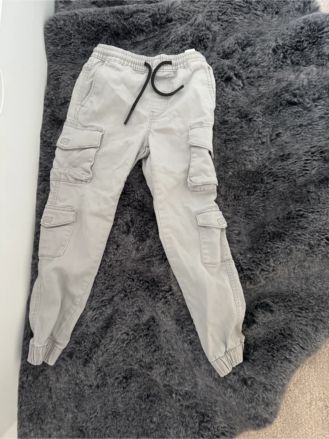 Kids Grey Cargo Pants