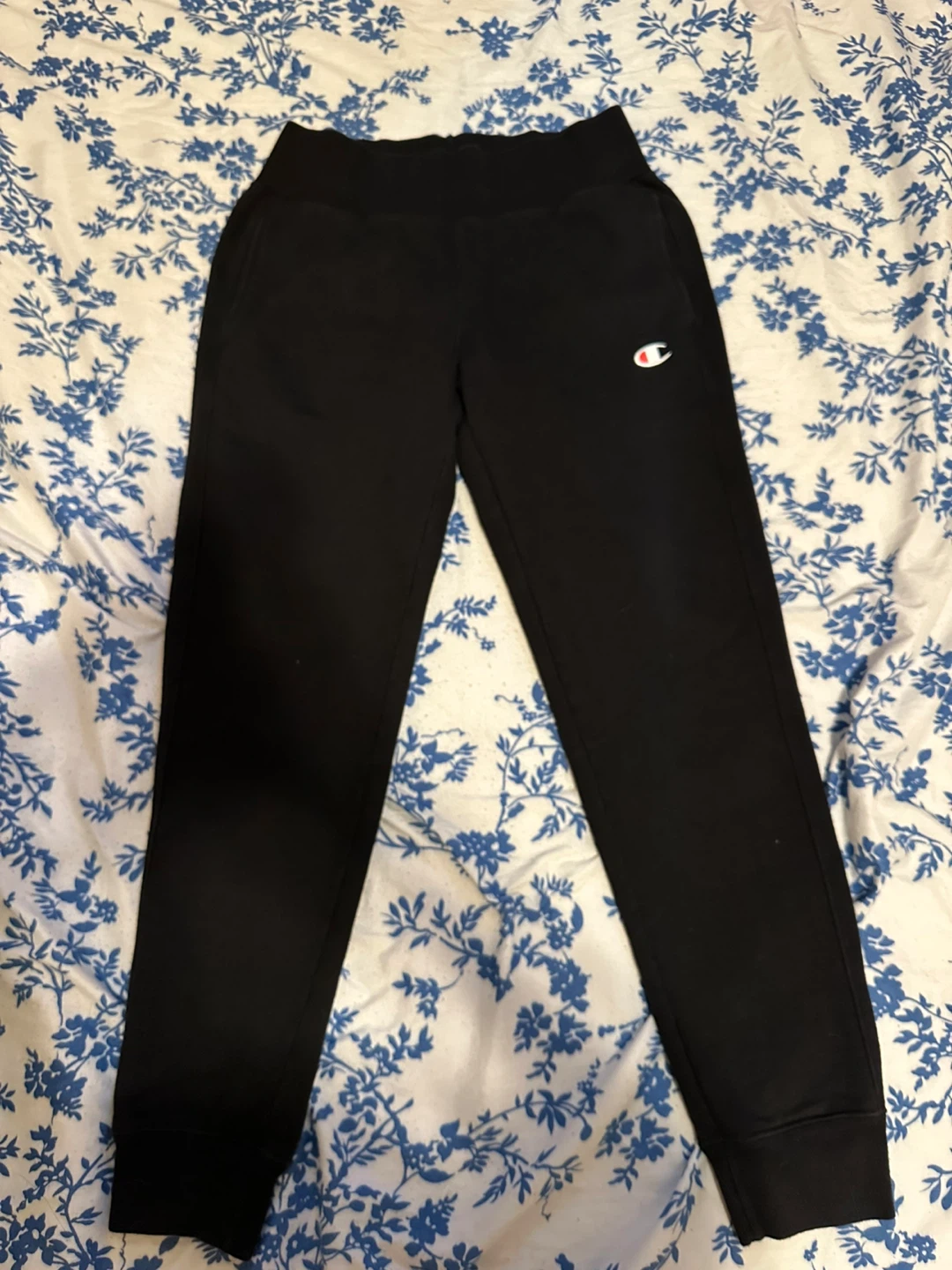Champion Reverse Weave Black Joggers - Size Small