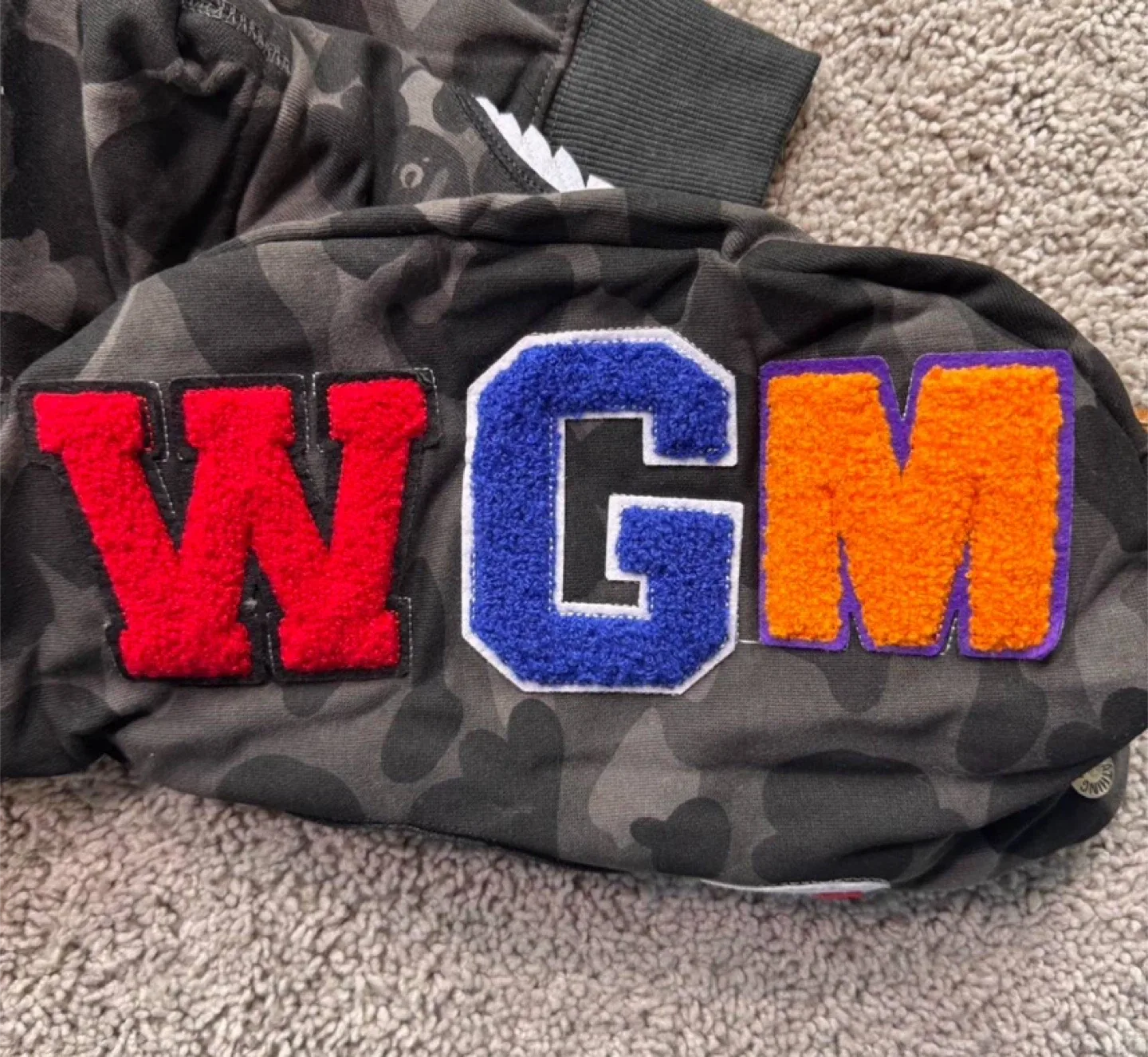 Bape Shark Full Zip Hoodie Black Camo WGM Double Hood image indicator(8)