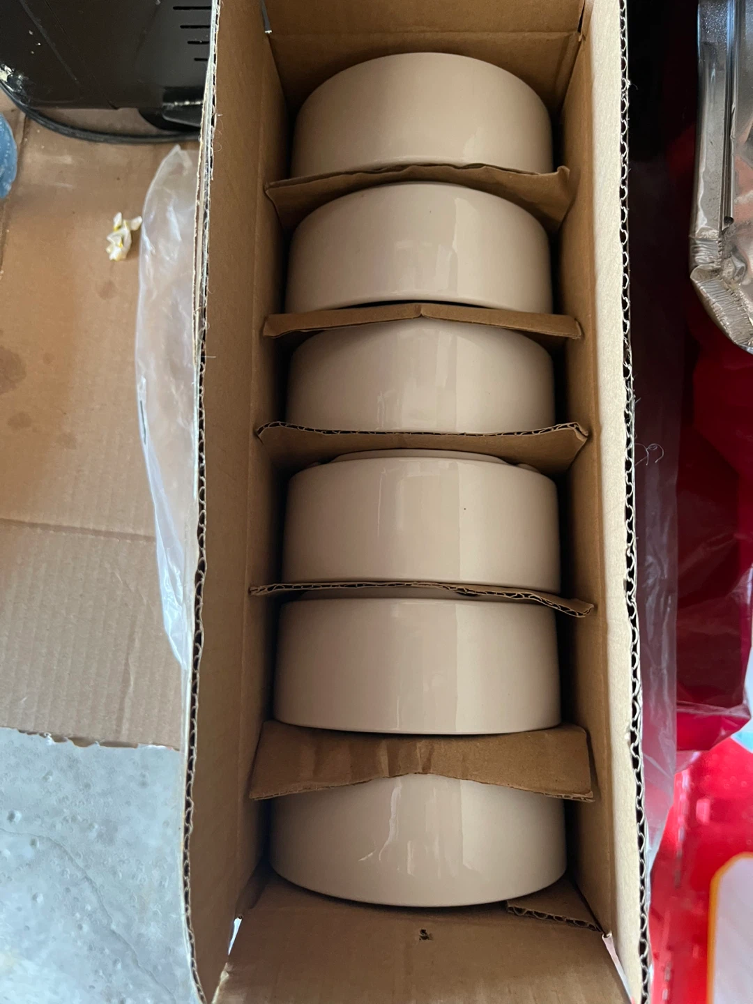 Set of 6 White Ceramic Bowls - NEW in Box