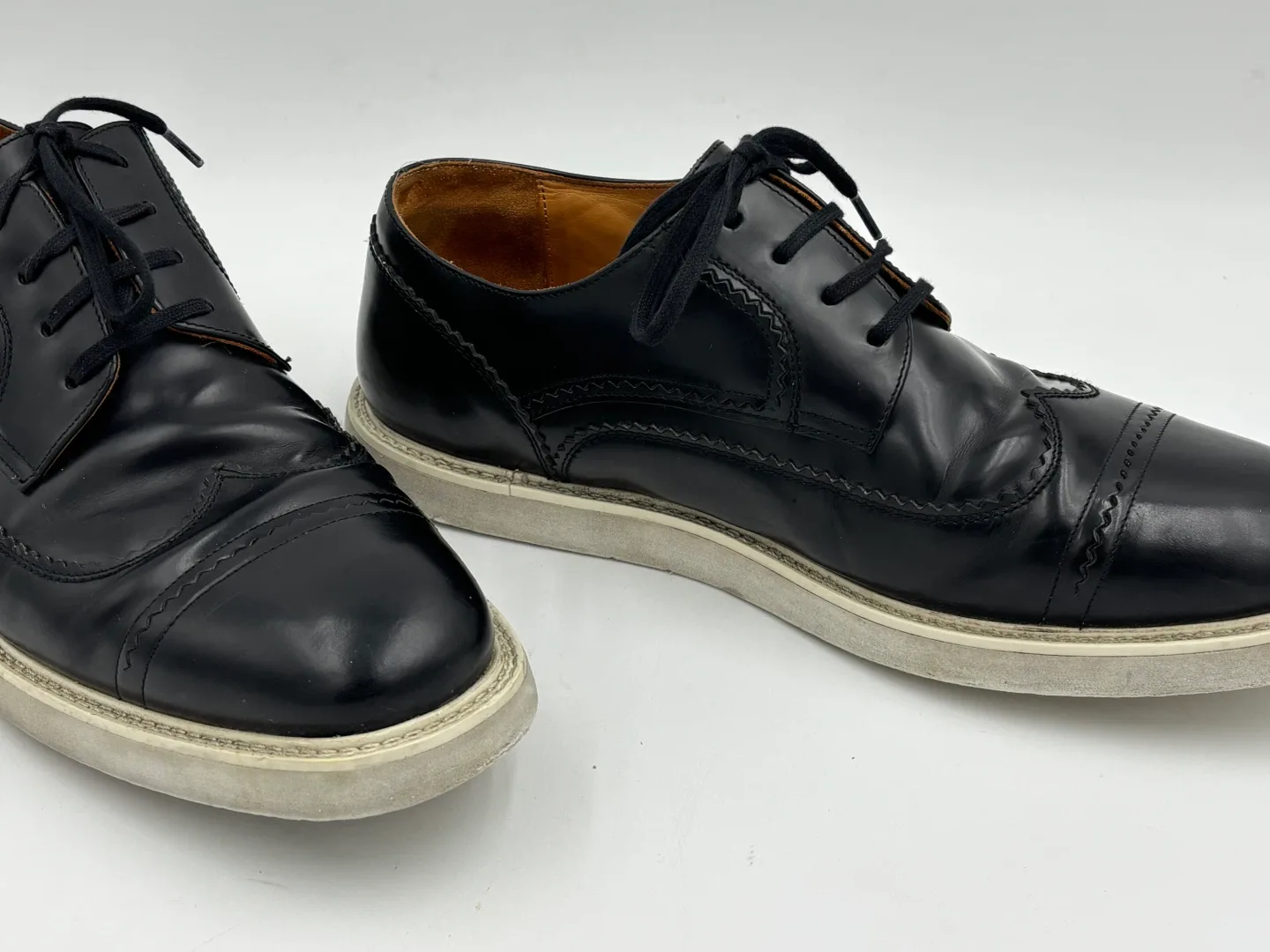 KENZO Mens Black Leather Dress Shoes Size 9 image indicator(2)