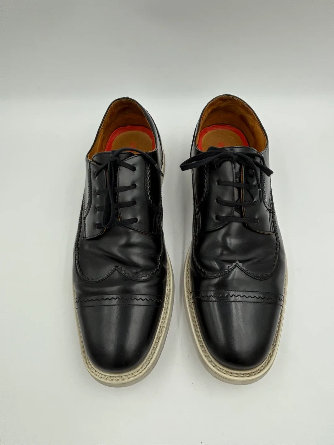KENZO Mens Black Leather Dress Shoes Size 9 image indicator(4)