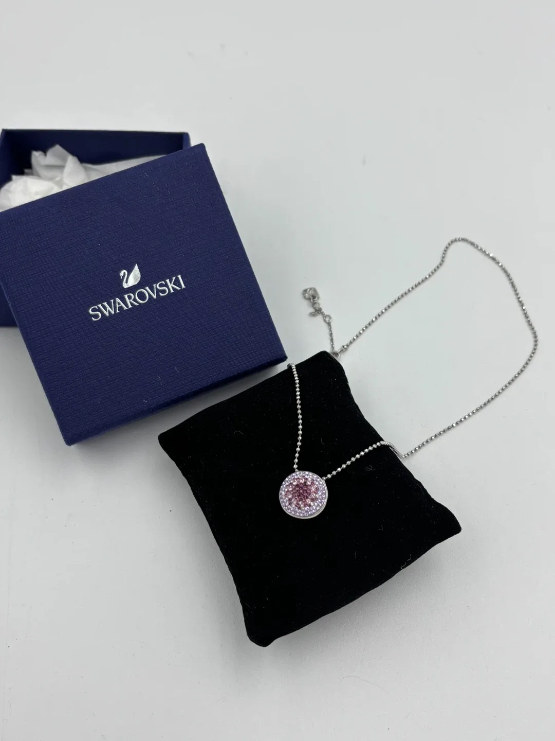 Swarovski Pink Circle Pendant Necklace with Box thumbnail