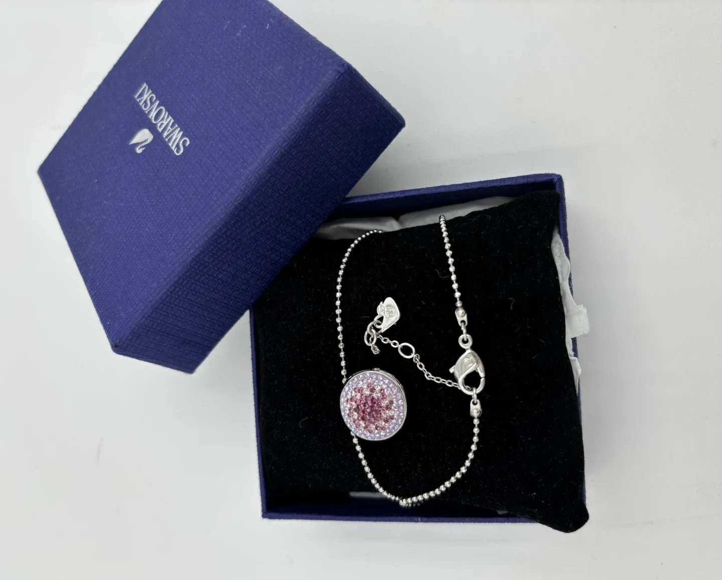 Swarovski Pink Circle Pendant Necklace with Box image indicator(3)
