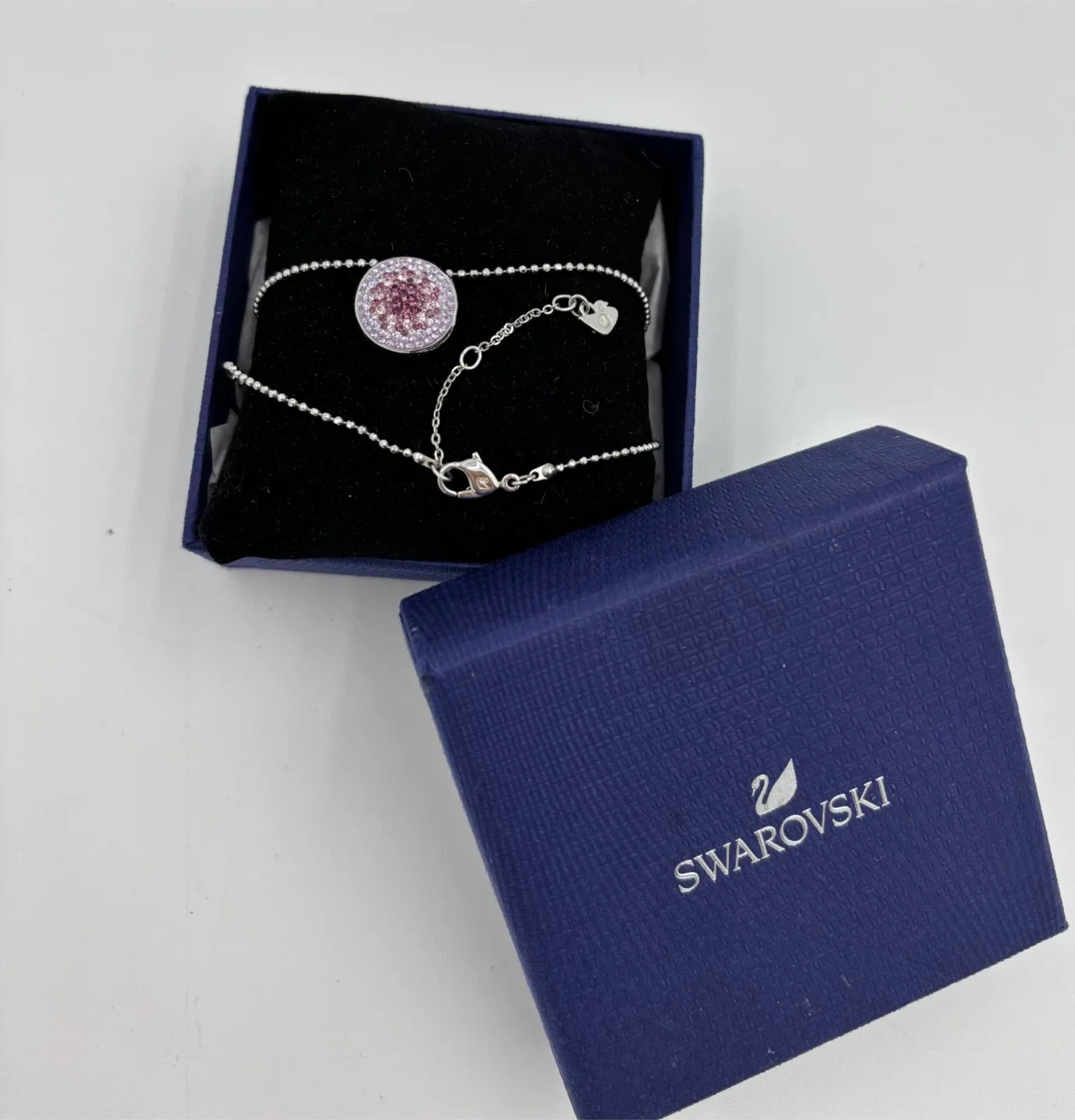 Swarovski Pink Circle Pendant Necklace with Box image indicator(2)