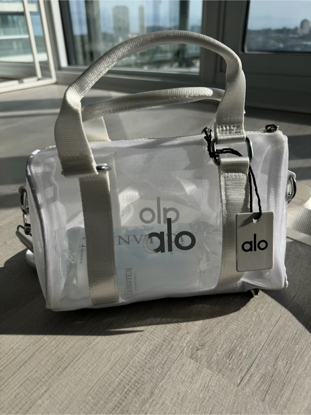 ALO Yoga Mini Sheer Duffle - Black/White - photo 2