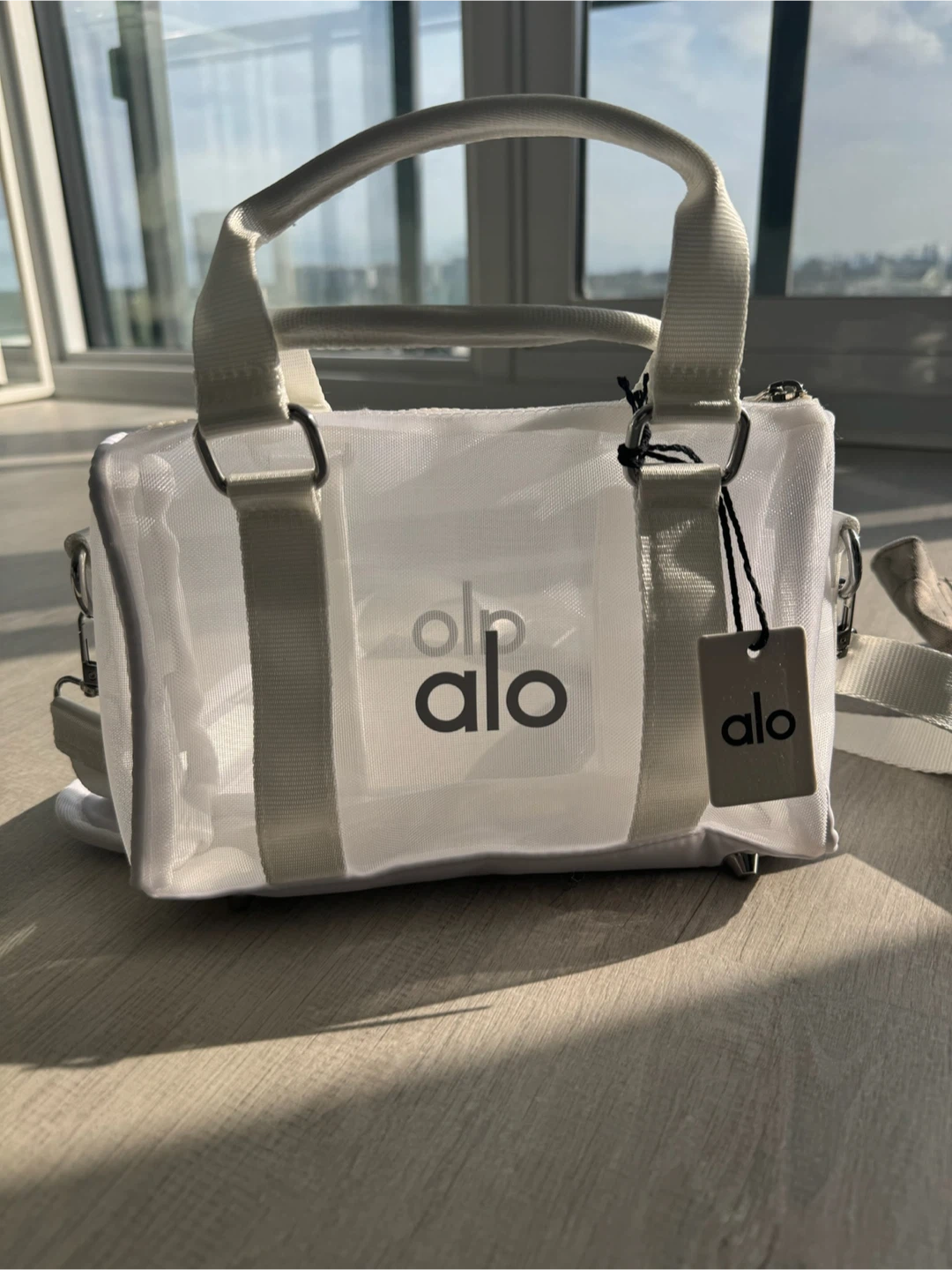ALO Yoga Mini Sheer Duffle - Black/White