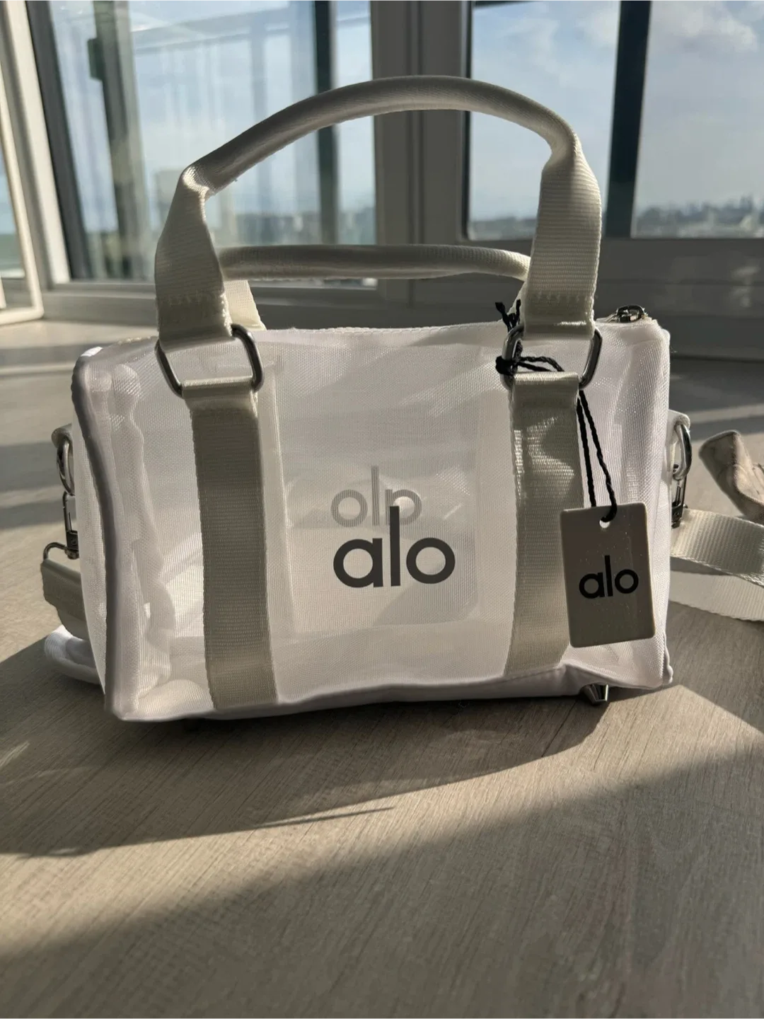 ALO Yoga Mini Sheer Duffle - Black/White thumbnail