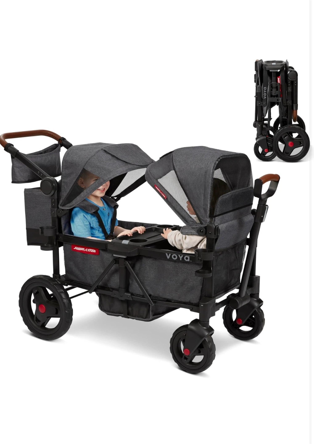 Radio Flyer Voya Stroller Wagon, 2 Seater Wagon Stroller