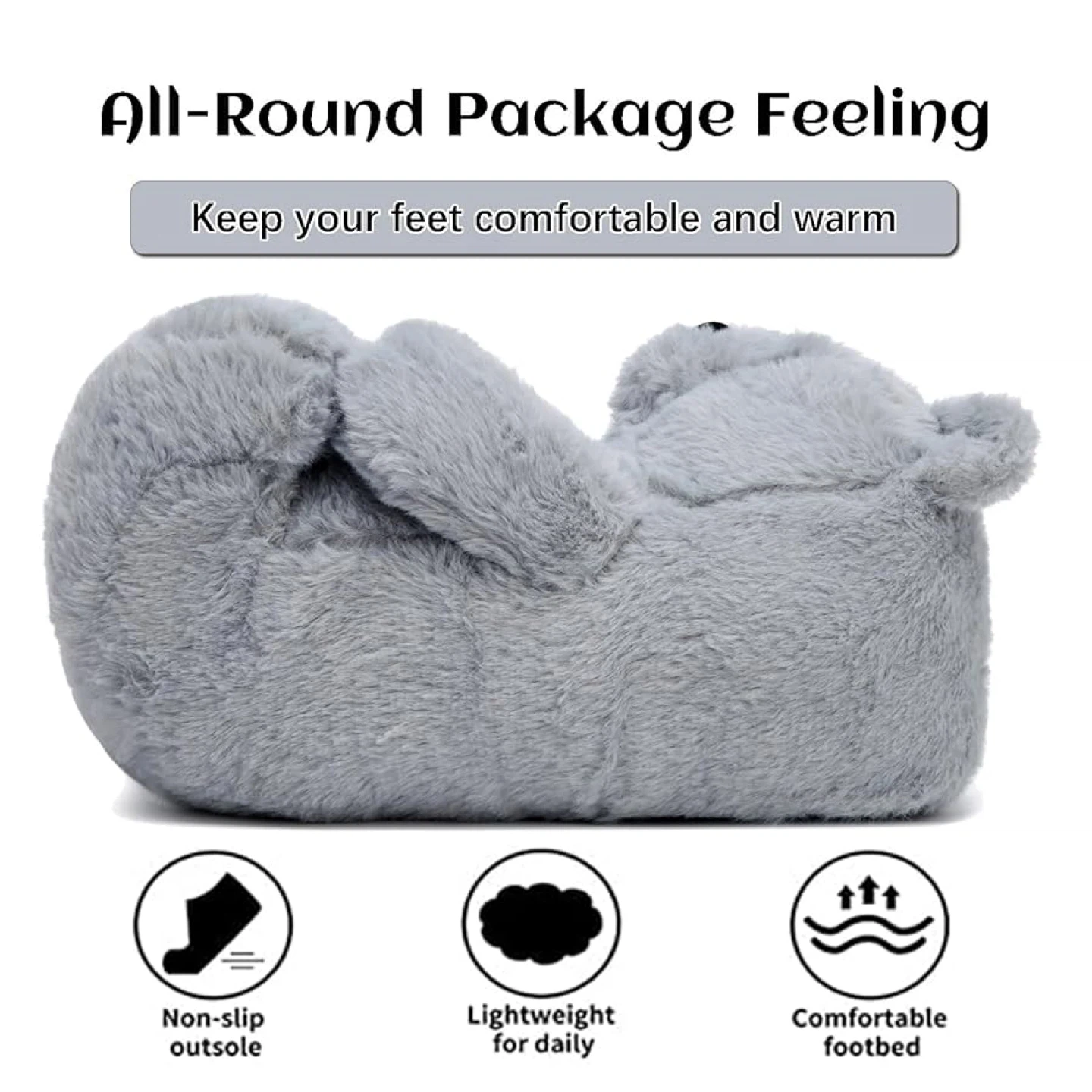 Brand new Fluffy Bear Slippers for Women -9.5 - photo 4