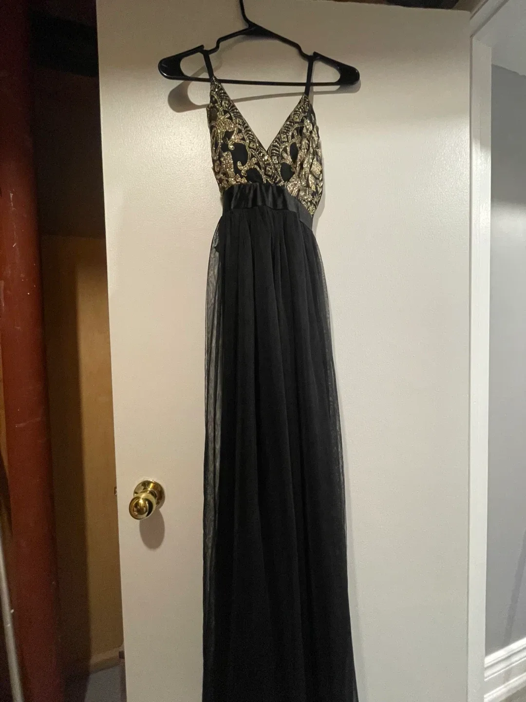 Fashion nova  Black & Gold Dress - Size L thumbnail