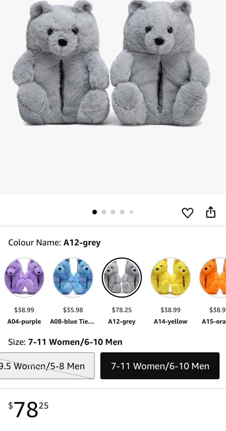 Brand new Fluffy Bear Slippers for Women -9.5 - photo 3