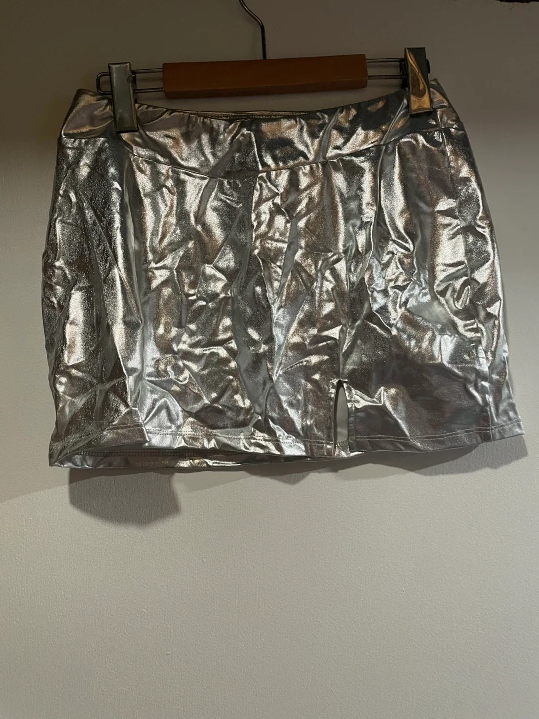 Fashion Nova Silver Mini Skirt thumbnail